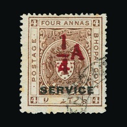 3080: Indien Staaten Bhopal - Dienstmarken