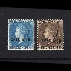 1897 CA 2½d blue, 5d sepia Specimen fresh m.m. {S} [US1] (Start ...