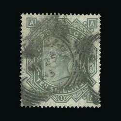 1867-83 10s greenish grey (plate 1), Large Anchor Wmk, check letters ...