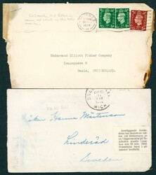 CRASHPOST- Ett brev USA til Sverige, flyet styrtet i Portugal 22.febr ...