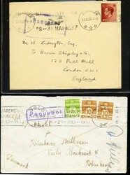 PAQUEBOT - album med 60 forsendelser ca. 1900 til 1990. De fleste er ...