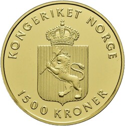 1500 kr 1993. Edvard Grieg gullmynten. 16,96 gram .917 gull. ...
