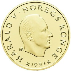 1500 kr 1993. OL Lillehammer 1994. Gullmynt nr. 3, Telemarkjører, ...