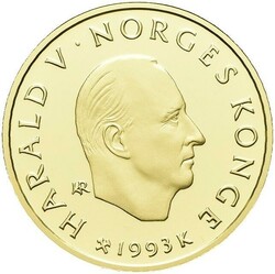 1500 kr 1993. OL Lillehammer 1994. Gullmynt nr. 4, Polarekspedisjon, ...