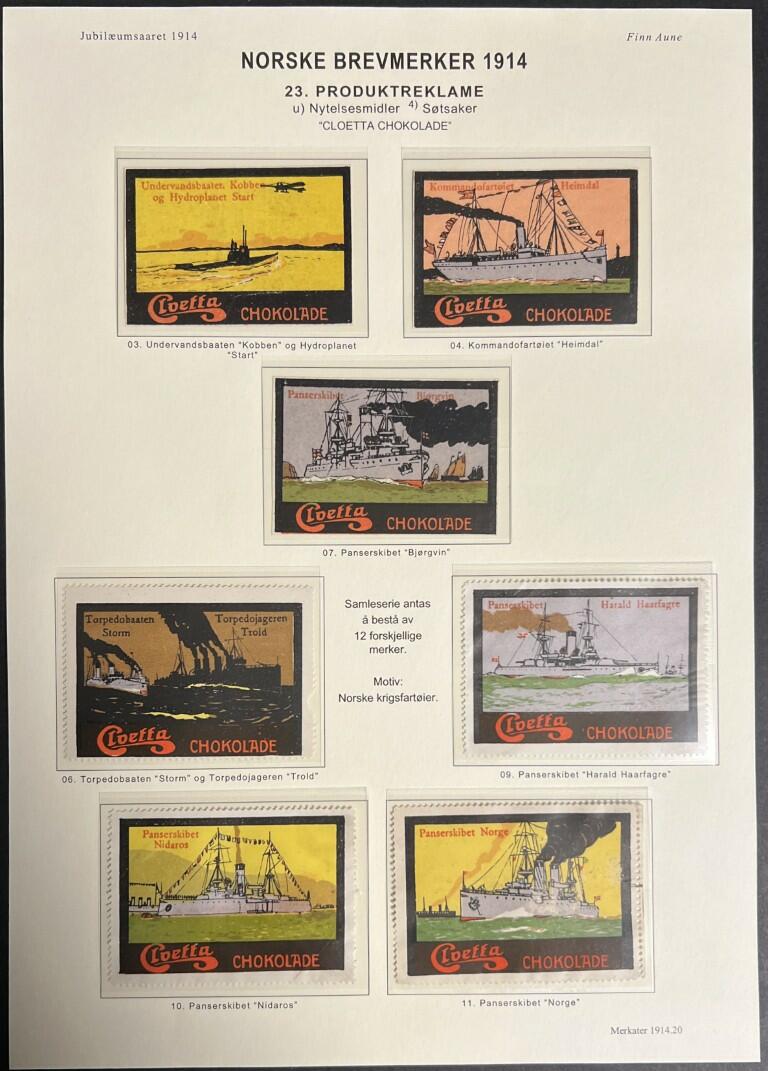 Cloetta Chokolade. Albumside med seks merker samt en loddrett ...