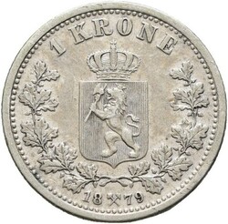 OSCAR II. 1 kr 1879, kvalitet 1+