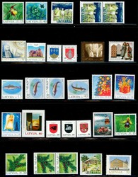 LATVIA. Meget fyldig samling 1990-2017 på plansjer i Vario-album, ...