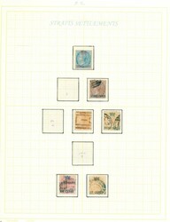 STRAITS SETTLEMENTS. Samling på 29 egenmonterte albumsider innsatt i ...