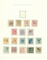 STRAITS SETTLEMENTS. Samling på 29 egenmonterte albumsider innsatt i ...