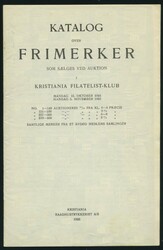AUKSJONSKATALOGER 1923/1928 fra Kristiania/Oslo Filatelist-Klub - 10 ...