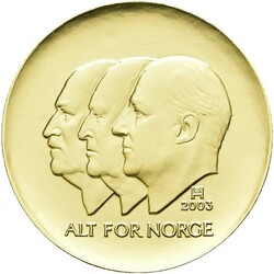 1500 kr 2003. Hundreårsmarkeringen i gull. Kvalitet proof, 16,96 ...