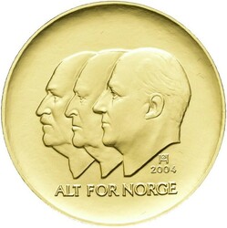 1500 kr 2004. Hundreårsmarkeringen i gull. Kvalitet proof, 16,96 ...