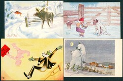 Pent parti med ca. 150 julekort mest 1940-tallet, stort antall ...