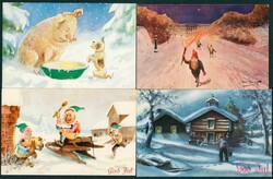 Pent parti med ca. 150 julekort mest 1940-tallet, stort antall ...