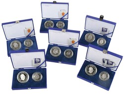 OL LILLEHAMMER 1994, komplett samling sølvpar 1 til 6 i ...