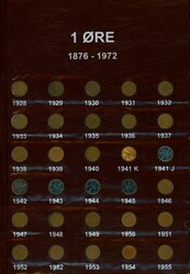 Norske sirkulasjonsmynter siden 1874. 3 stk. lettbrukte album med bra ...