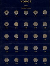 Samling 10- og 25-ører innsatt i Leuchtturm-album (bind III) med ...