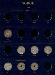 Samling 1 kr innsatt i Leuchtturm-album (Bind V) med kassett, også ...