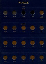 Samling 1- og 2-ører innsatt i Leuchtturm-album (bind I) med kassett ...