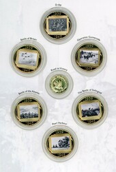 GIBRALTAR. THE ROAD TO VICTORY 1939-1945. Med gullmynt på 8 gram i 9 ...