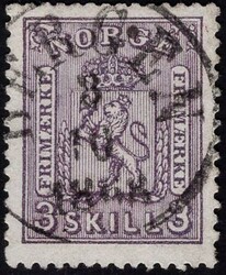 13a. BERGEN 8.10.1868. Praktstempel på velsentrert merke. (4100 som ...