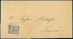 13b. Singel på enkelt omslag stpl. Lødingen 12/2 1872, til Tromsø. ...