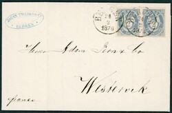 17a. Omslag med par i mørk, matt gråblå nyanse iht attest F. Aune, ...