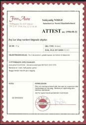 17a. Omslag med par i mørk, matt gråblå nyanse iht attest F. Aune, ...