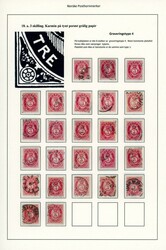 18. 144 stk. på 8 albumblader. Nyanser. Blandet kvalitet (minst ...