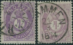 19 Ia og b. To merker i god normal kvalitet. b er stemplet Drammen ...