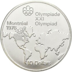 CANADA. Elisabeth II. 10 dollars Montreal 1976. FEILPREGET årstall, ...