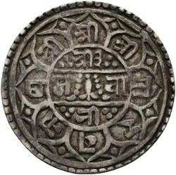 NEPAL. Rajendra Vikram Shah. Mohar SE 1740 (1818), kvalitet 1+. ...