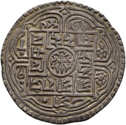 NEPAL. Rajendra Vikram Shah. Mohar SE 1744 (1822), kvalitet 1+. ...