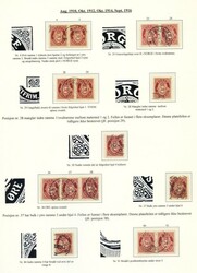 108. 50 øre Posthorn 1909 - utstillingsmontert oppsett med ...