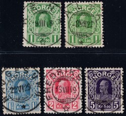 110-13. Komplett serie inkl. begge nyanser plate II, alle merkene med ...