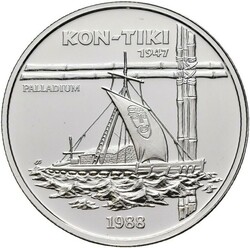 SAMOA. Kon-Tiki. 50 Tala. Kvalitet proof, 1 oz .999 palladium