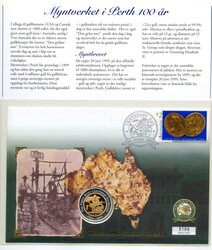 AUSTRALIA. Myntverket i Perth 100 år 1999. Gullmyntbrev med 100$ ...