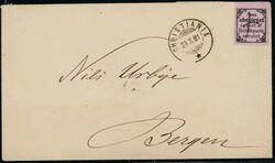 1y. "Som ubesörget" rosalilla, lett blekkrysset på konvolutt med ...