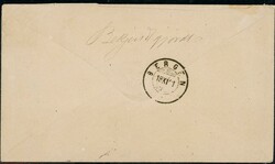 1y. "Som ubesörget" rosalilla, lett blekkrysset på konvolutt med ...