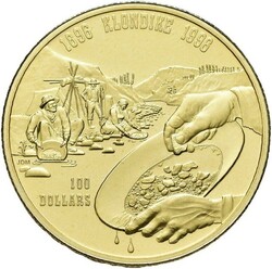 CANADA. Elisabeth II. 100 dollar 1996 "Klondike gold rush", Ottawa, ...