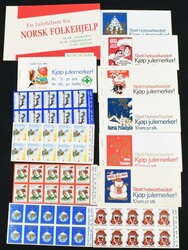 NORSK FOLKEHJELP. 13 forskjellige komplette hefter á 100 merker ...