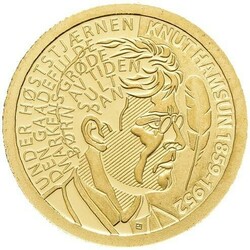 COOK-ØYENE. 10 Dollar 2009 Knut Hamsun, proof kvalitet i kapsel med ...