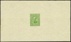 HAAKON 1907 - NK 89 - 1.00 kr grønn fargeprøve i godkjent design ...