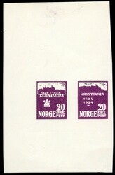 KRISTIANIA 1624-1924 - to forskjellige utkast til 20 øre merke ...