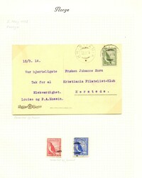 UTKAST 1913 - GEIRANGER - utagget 4-blokk av 5 øre rød med stor ...