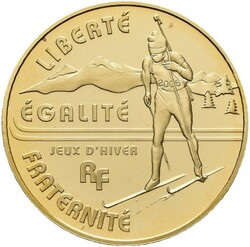 FRANKRIKE. OL 2006 Torino. 10 euro 2005 "Biathlon". Kvalitet proof, 8 ...