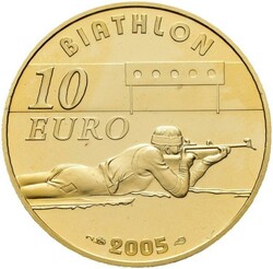 FRANKRIKE. OL 2006 Torino. 10 euro 2005 "Biathlon". Kvalitet proof, 8 ...