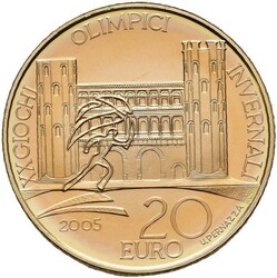 ITALIA. OL 2006 Torino. 20 euro 2005. Kvalitet proof, 6,45 gram .900 ...