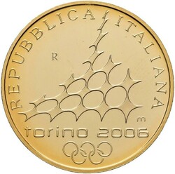 ITALIA. OL 2006 Torino. 50 euro 2006. Kvalitet proof, 16.13 gram .900 ...