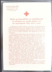 RØDE KORS - 8 etterspørselsblanketter 1942/1944 fra Norges Røde ...